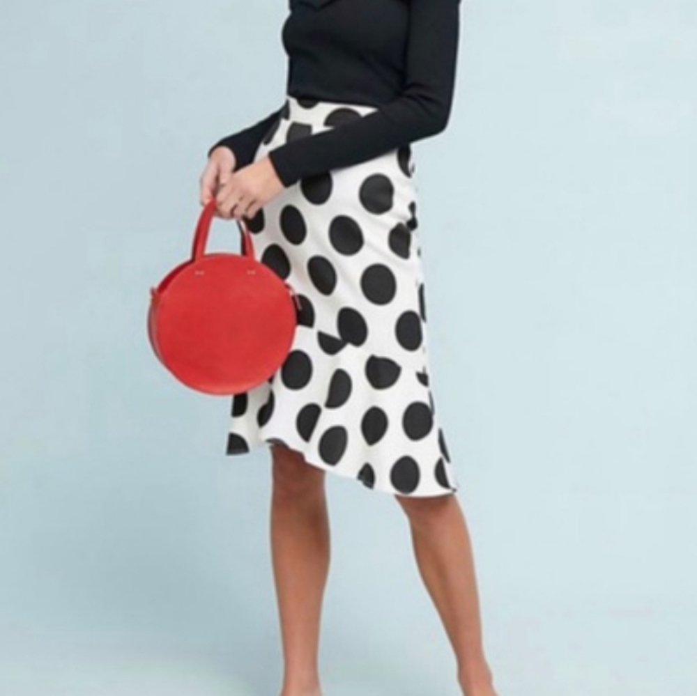 COPY - Anthropologie Maeve Polka Dot Flounced Skirt